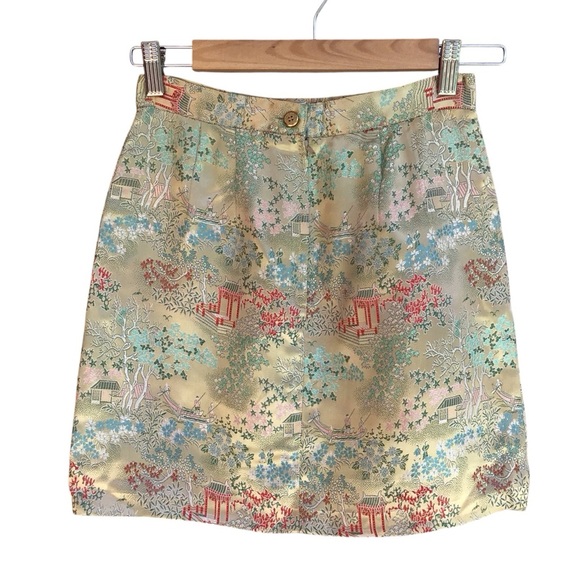 Parallel Oriental Silk Skirt Size 4 - Picture 2 of 4